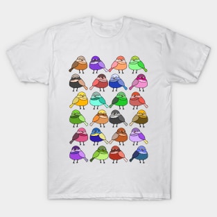 Cute and Colorful Tropical Bird Pattern T-Shirt